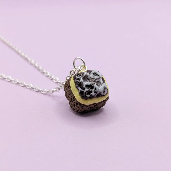 Chocolate Traybake Necklace Miniature Food Gift For Her
