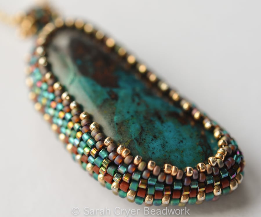 Dark Chrysocolla Pendant Necklace
