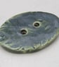 Large Forest Green Sprig Oval Handmade Ceramic Button - Image 4