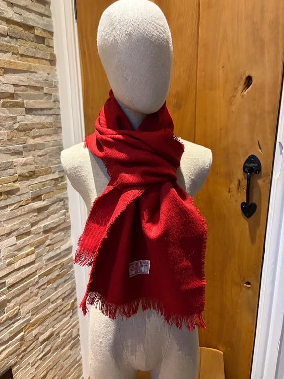 Red Harris Tweed Scarf