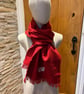 Red Harris Tweed Scarf