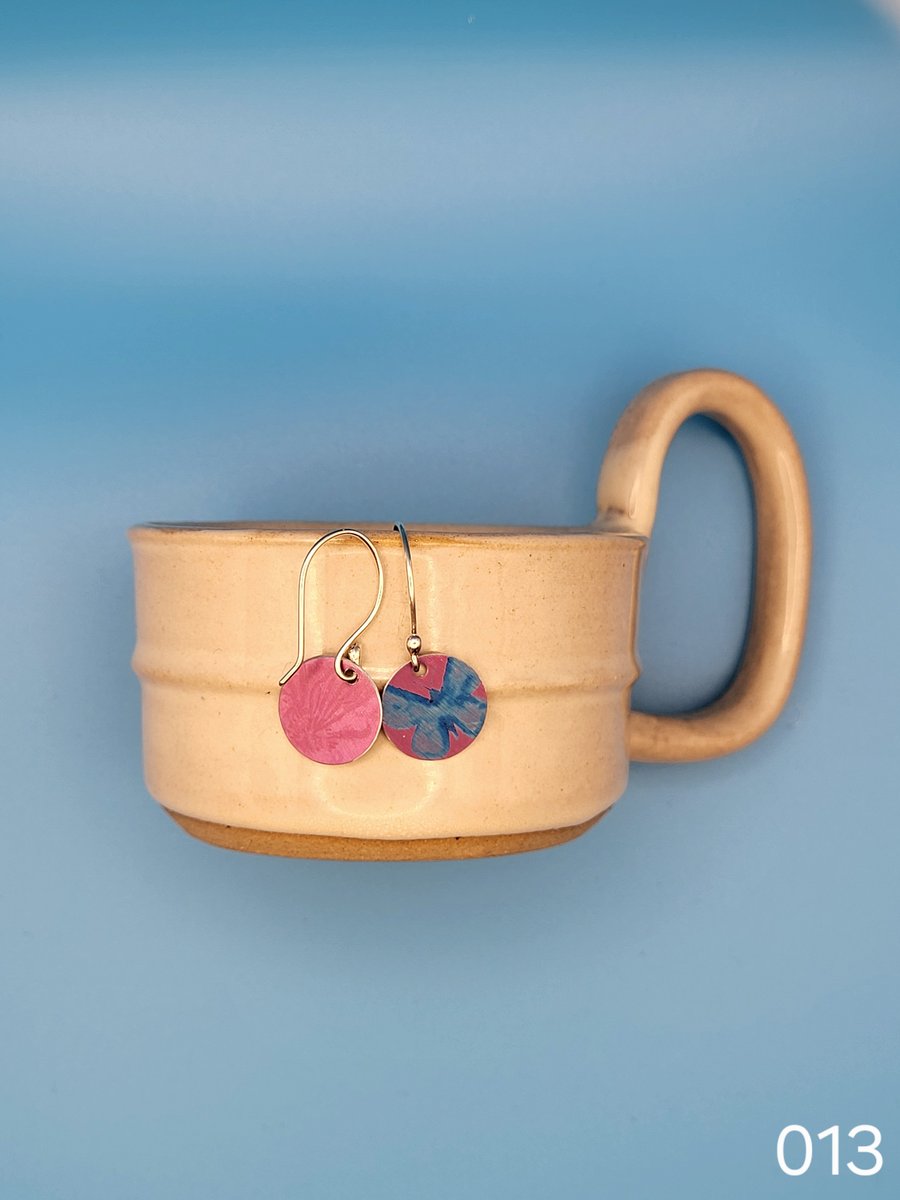 Handmade Aluminium and Silver Reversible Earrings - 013