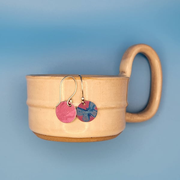 Handmade Aluminium and Silver Reversible Earrings - 013