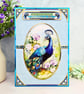 Elegant Peacock Birthday Card For Her Or Him In Teal-Turquoise Colours