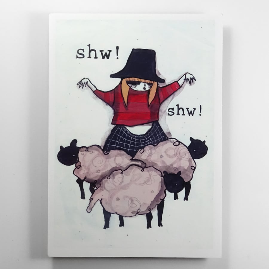 'Shw' Welsh lady Small Poster Print
