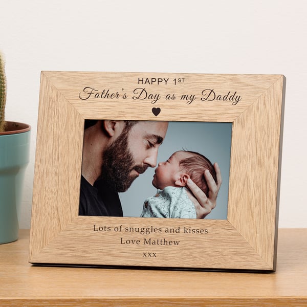 Happy 1st Father's Day as my Daddy, Personalised Photo Frame, 6x4 , Fathers Day