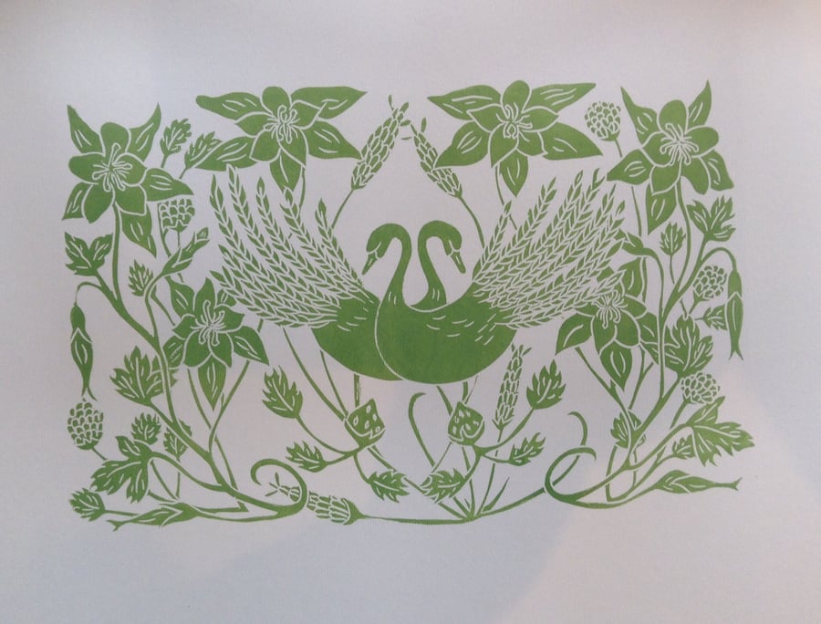 Love is in the Details lino print
