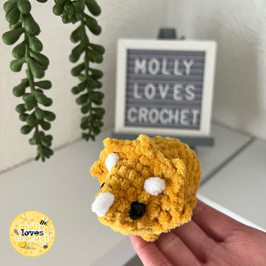 Mini Crochet Triceratops Plushie GOLD