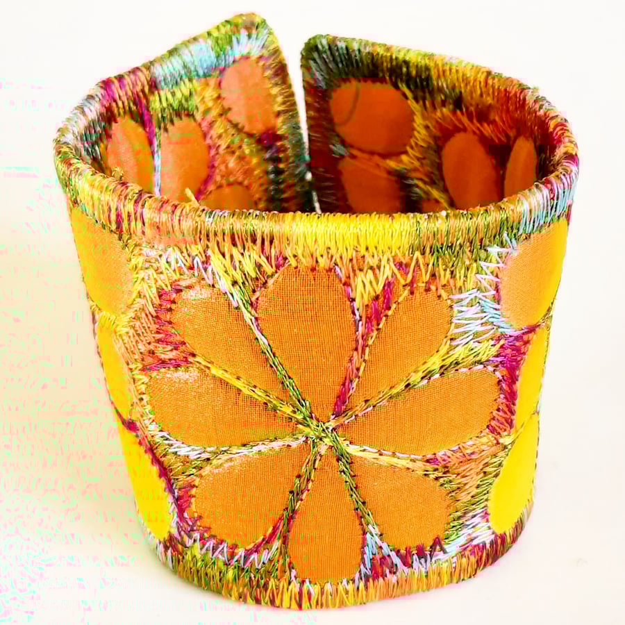Cuff with Free Machine Embroidery 