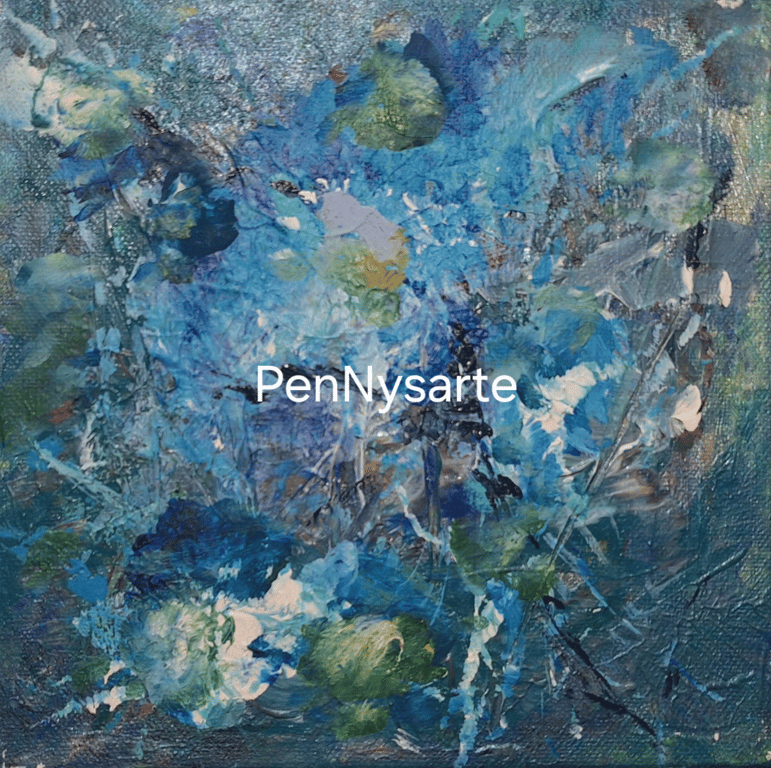 Original Textured Floral Acrylic Painting - 20cm x 20cm