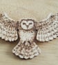 Pyrography barn owl brooch - Image 4