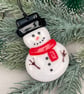 Snowman - Fused Glass Christmas Tree Decoration