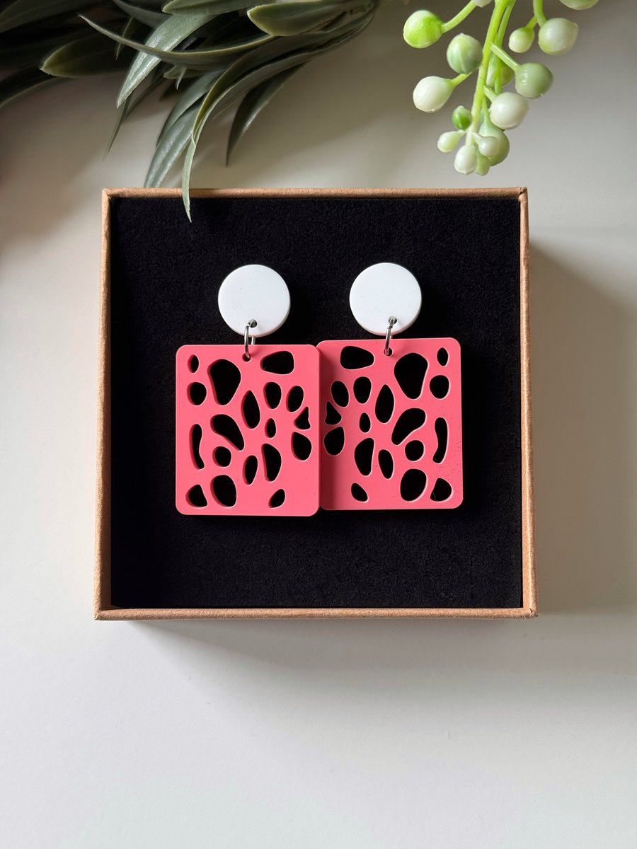 Coral Square Reef Earrings