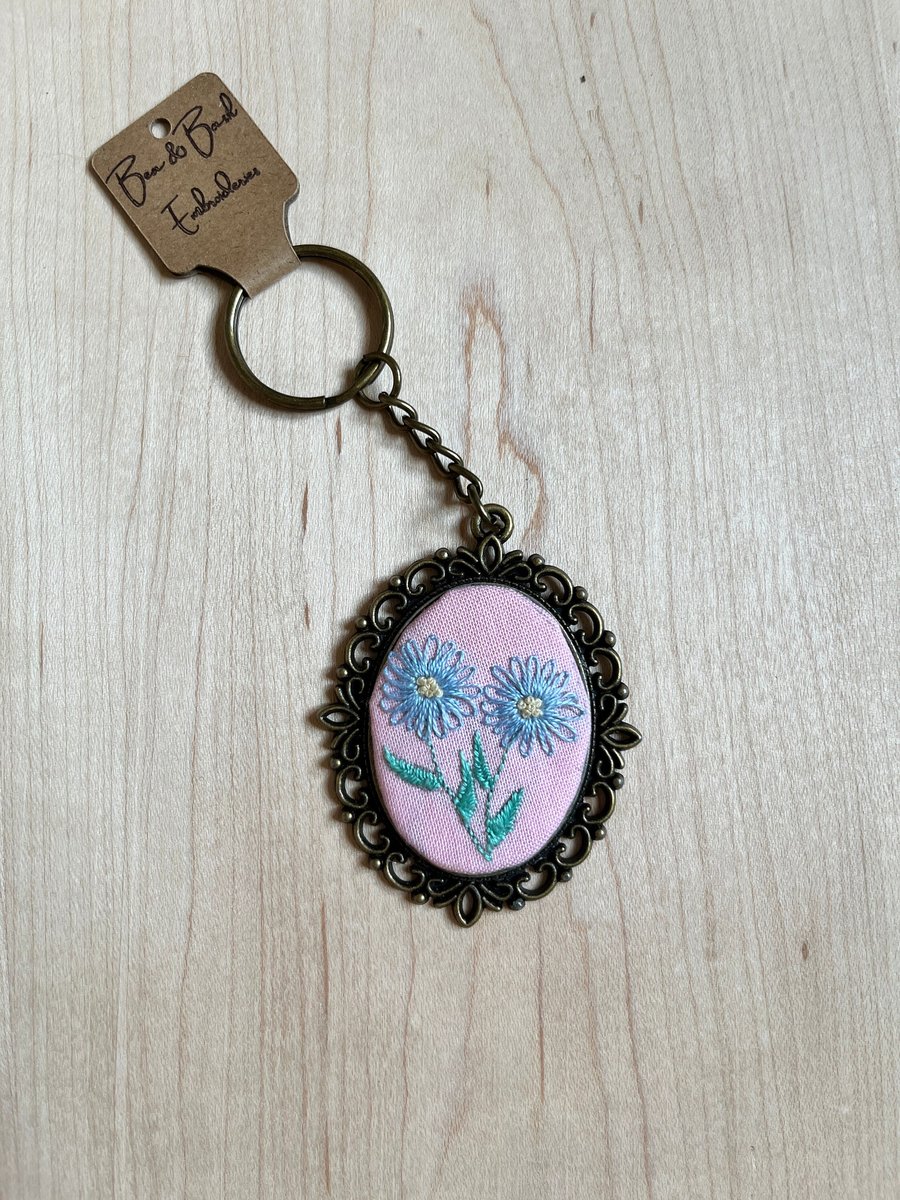 Forgetmeknots Embroidery Keyring