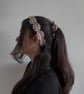 Baby Pink Crochet Floral Headband and Scrunchie Set - Image 2