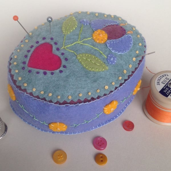 Oval Folk-Art Pincushion