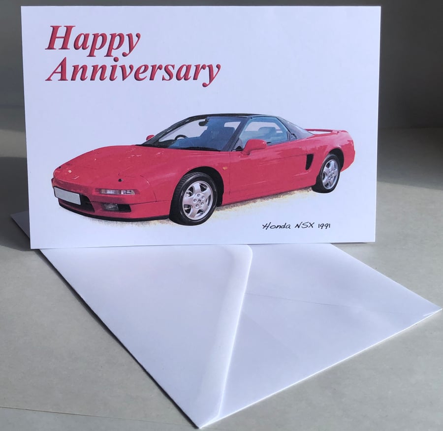 Honda NSX 1991 - Birthday, Anniversary, Retirement or Plain Card