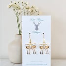 Charm Earrings - White Bow