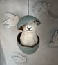 Paper mache sheep in an eggshell assemblage art - Image 2