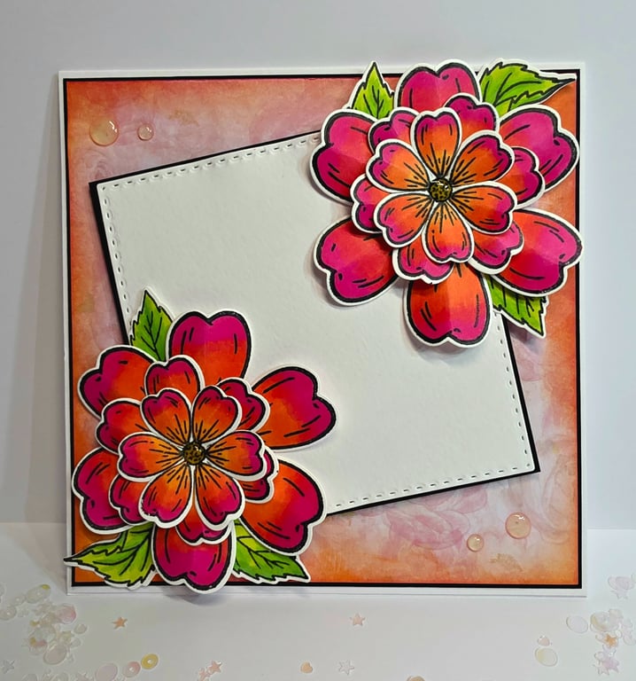 Handmade Bright Floral Card 