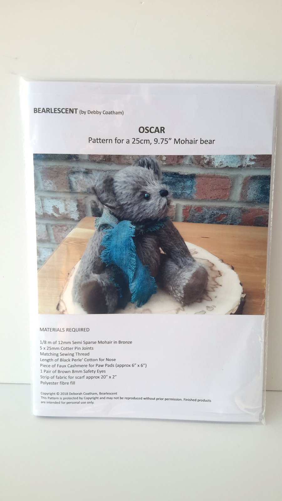 Sewing Pattern to make a Bear,Artist designed Bear making pattern by Bearlescent