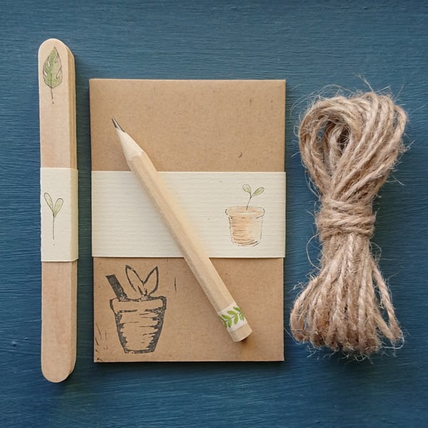 Garden Gift Set - boxed set of plant labels, envelopes, twine, pencil, planner