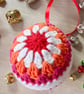 Crochet Christmas Baubles Set of 4 - Bright Colours - Tree Decorations - Image 2