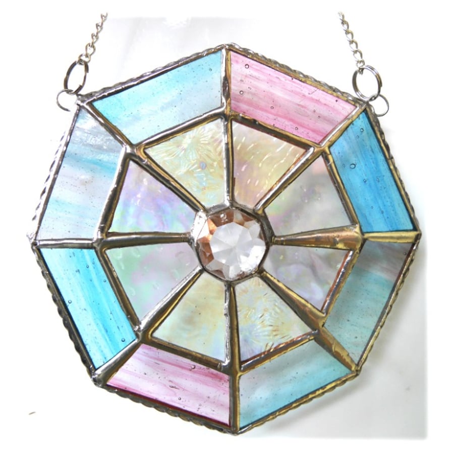 Octagon Suncatcher Stained Glass Crystal Abstract 010