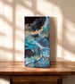 Abstract blue flow fluid acrylic canvas  - Image 2