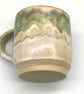 Large stoneware pottery mug finished in grey, brown, cream, white glaze. - Image 2