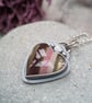 Sterling Silver Pink Surfite Heart Necklace - JBJ7014 - Image 1