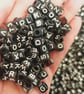 7mm Black Cube Acrylic Alphabet Beads, 100pcs Mixed Letters, Personalised Jewels - Image 3