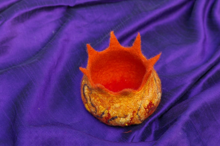 Hand-felted wool bowl
