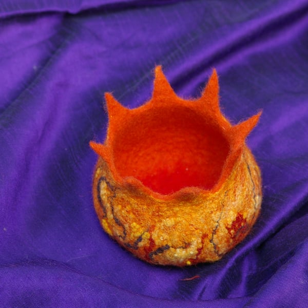 Hand-felted wool bowl
