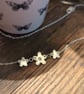 Silver flower pendants with necklace - Image 2