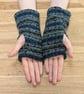 Patterned Shetland Wool Wrist Warmers Upcycled from recycled knitwear  - Image 6