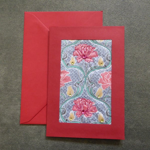 Individually Hand Crafted Textile Blank Card