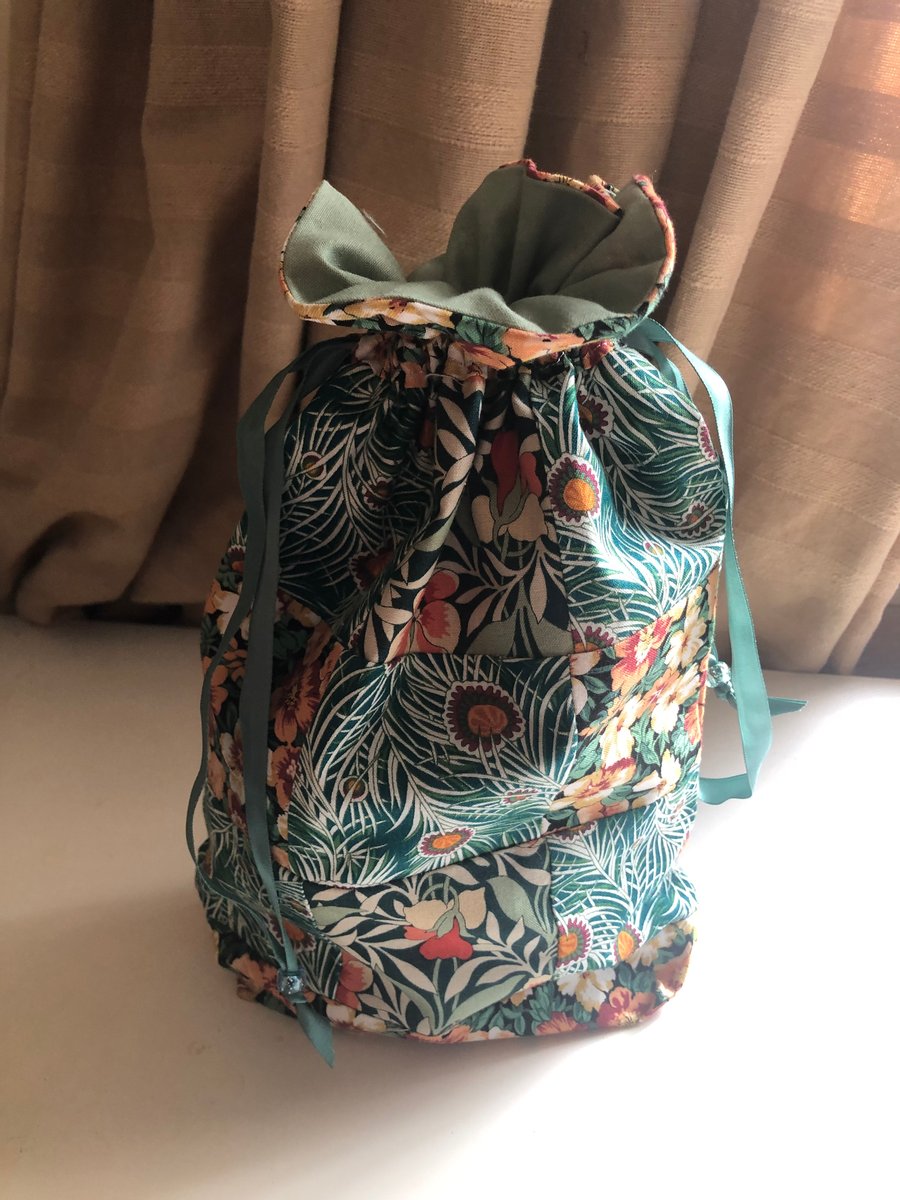 Liberty print drawstring bag