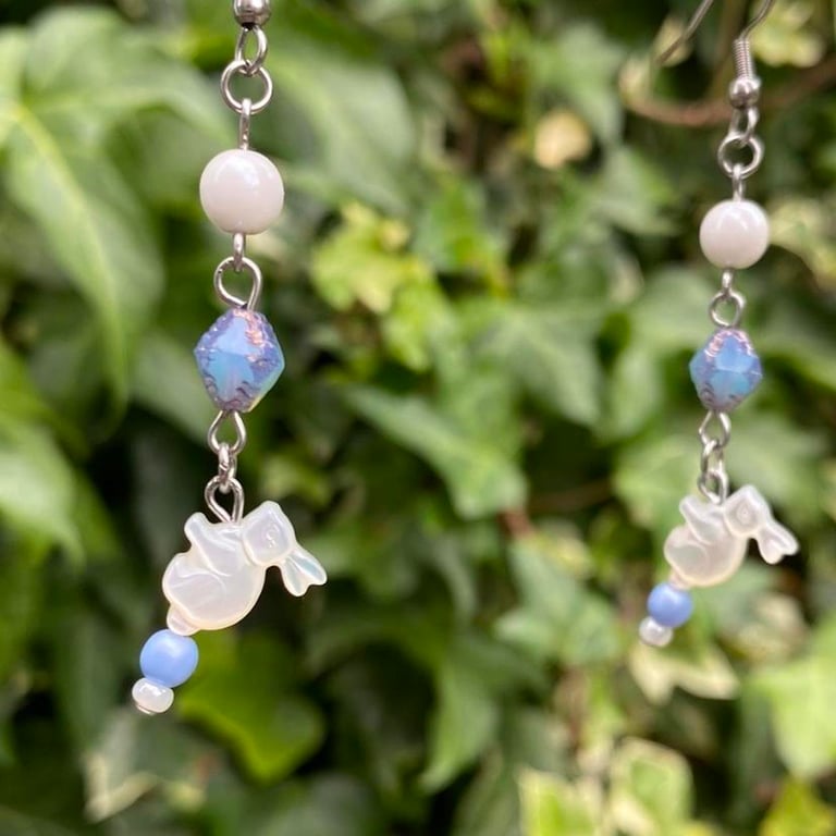 Alice in Wonderland “white rabbit" inspired earrings