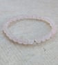 Rose quartz gemstone and sterling silver stretch bracelet  - Image 10