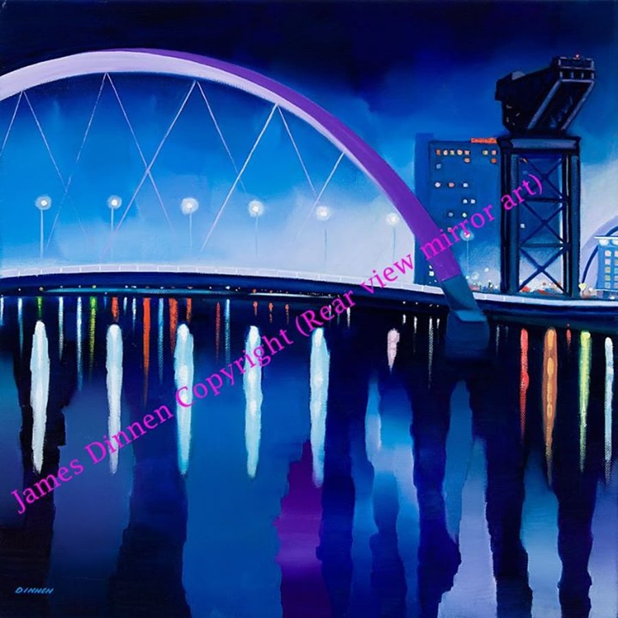 Limied Edition  Giclee print  , Squinty Bridge Glasgow ( uk postage free )