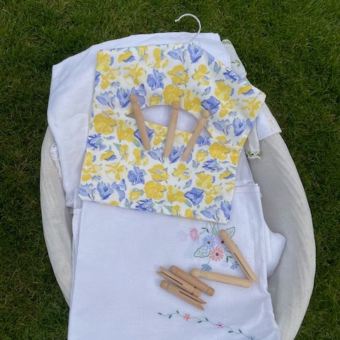 Laura Ashley blue 'Sweet Pea' floral fabric peg bag 'second'