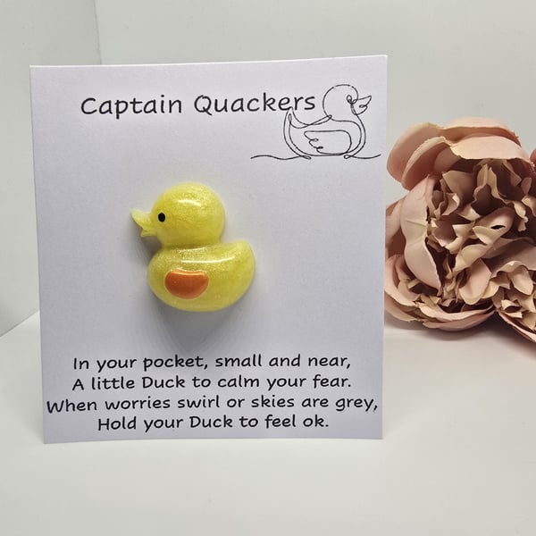 Pocket Hug Charm for Worries, Anxiety & Reassurance Duck