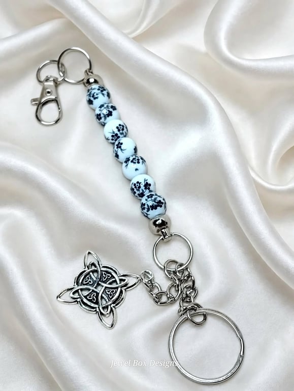 Beaded Keychain with Charm