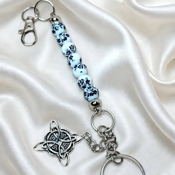 Beaded Keychain with Charm