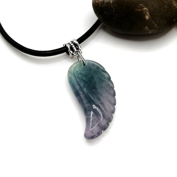 Fluorite Angels Wing Necklace