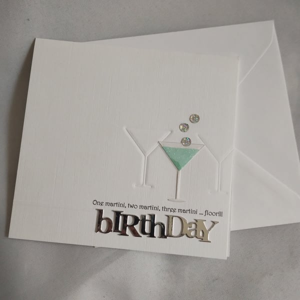 Martini Card Birthday Card - Cocktails