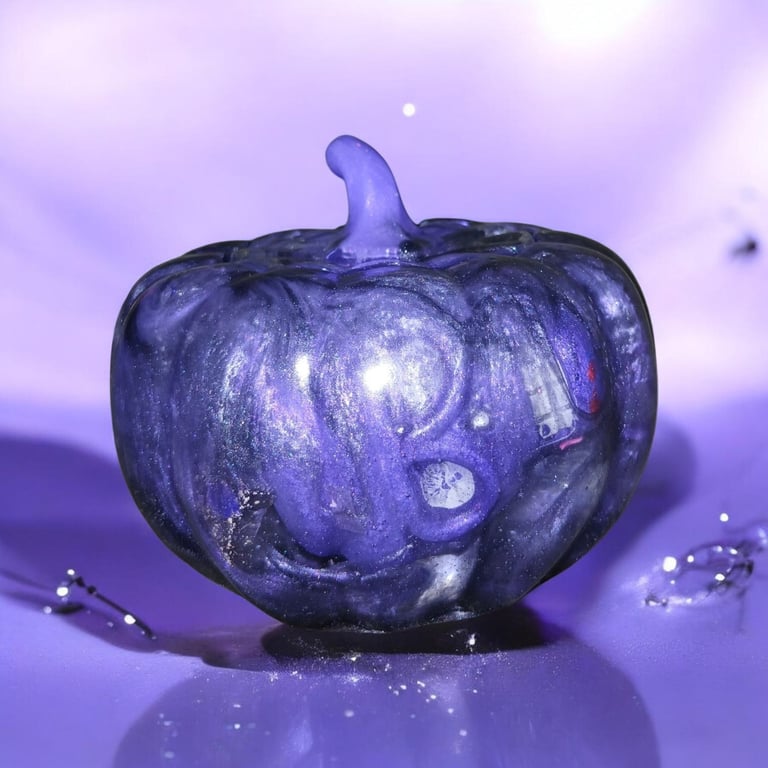 Midnight Amethyst Skull Pumpkin Trinket Pot