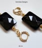 Black Onyx Gold Plate Huggie Earrings - Image 5