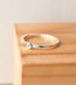 White Topaz Sterling Silver Birthstone Ring with April Birthstone - Image 1